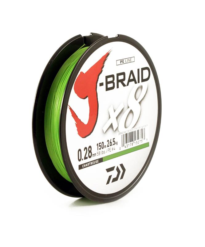 Леска плетеная DAIWA "J-Braid X8", 0.28мм, 150м, зеленая