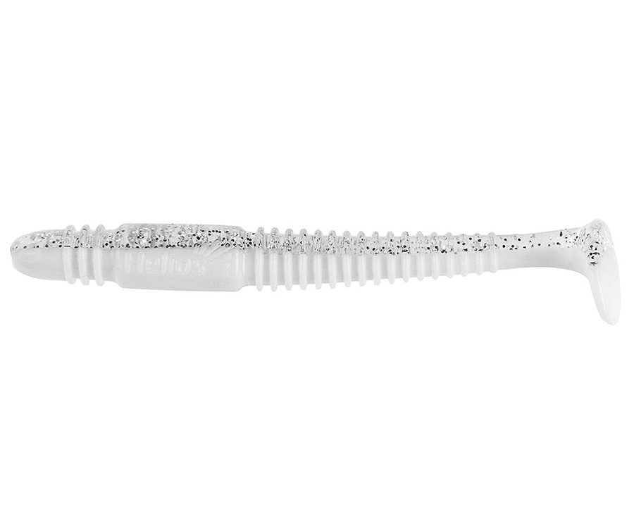 Виброхвост Minoga 3.75", 9.5см, White & Sparkles